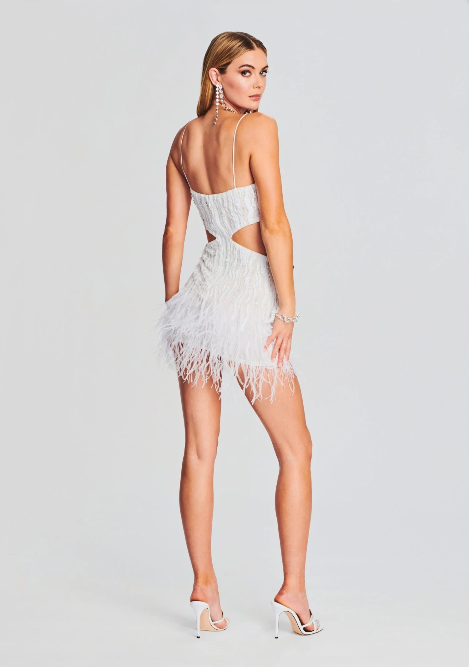 Beverly Sequin Feather Dress - Image 4
