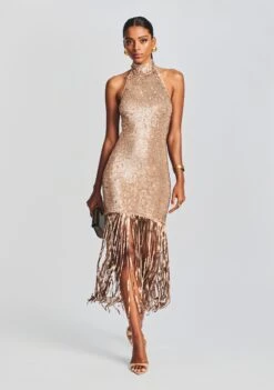 Renzo Sequin Crochet Dress