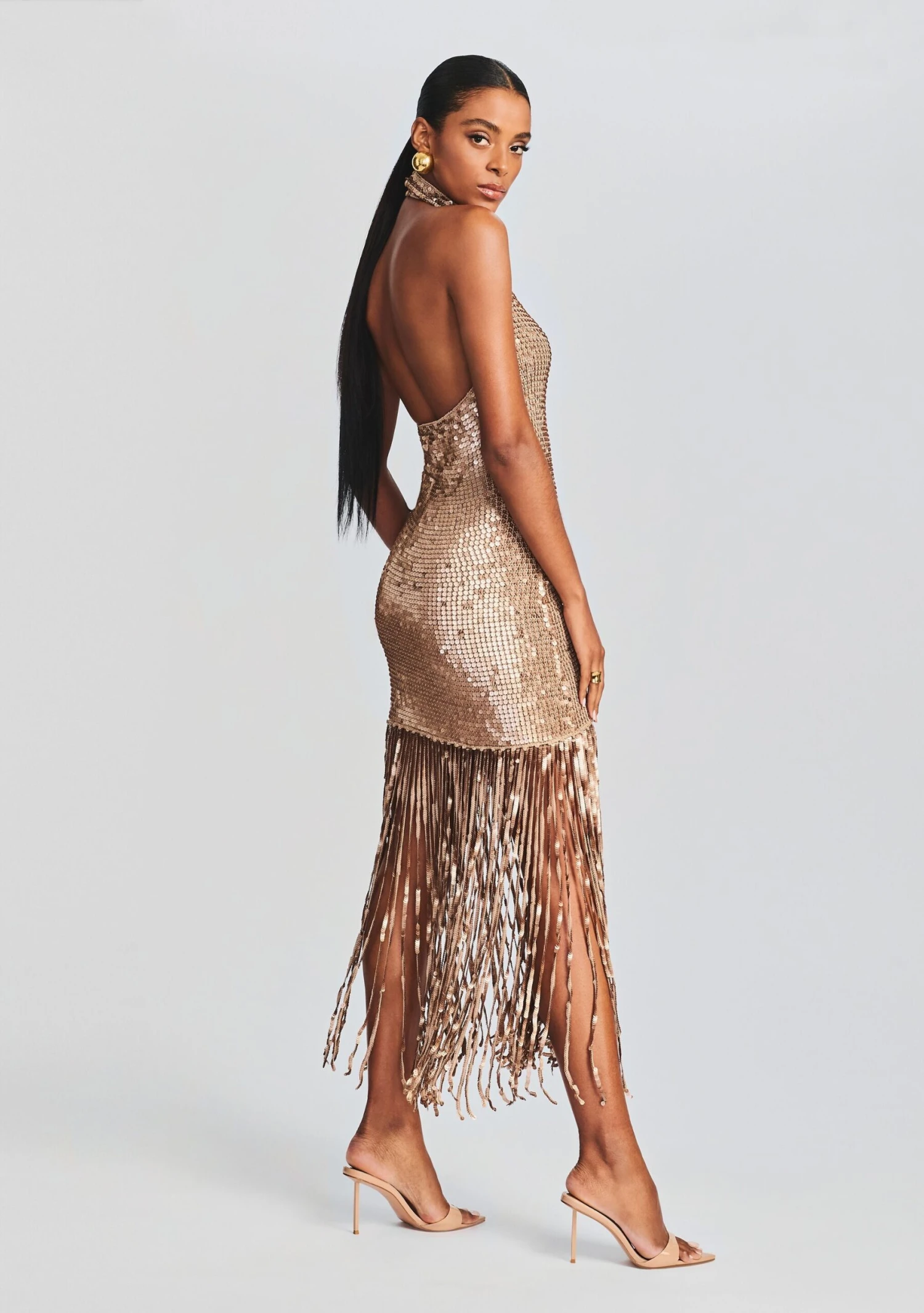 Renzo Sequin Crochet Dress - Image 3