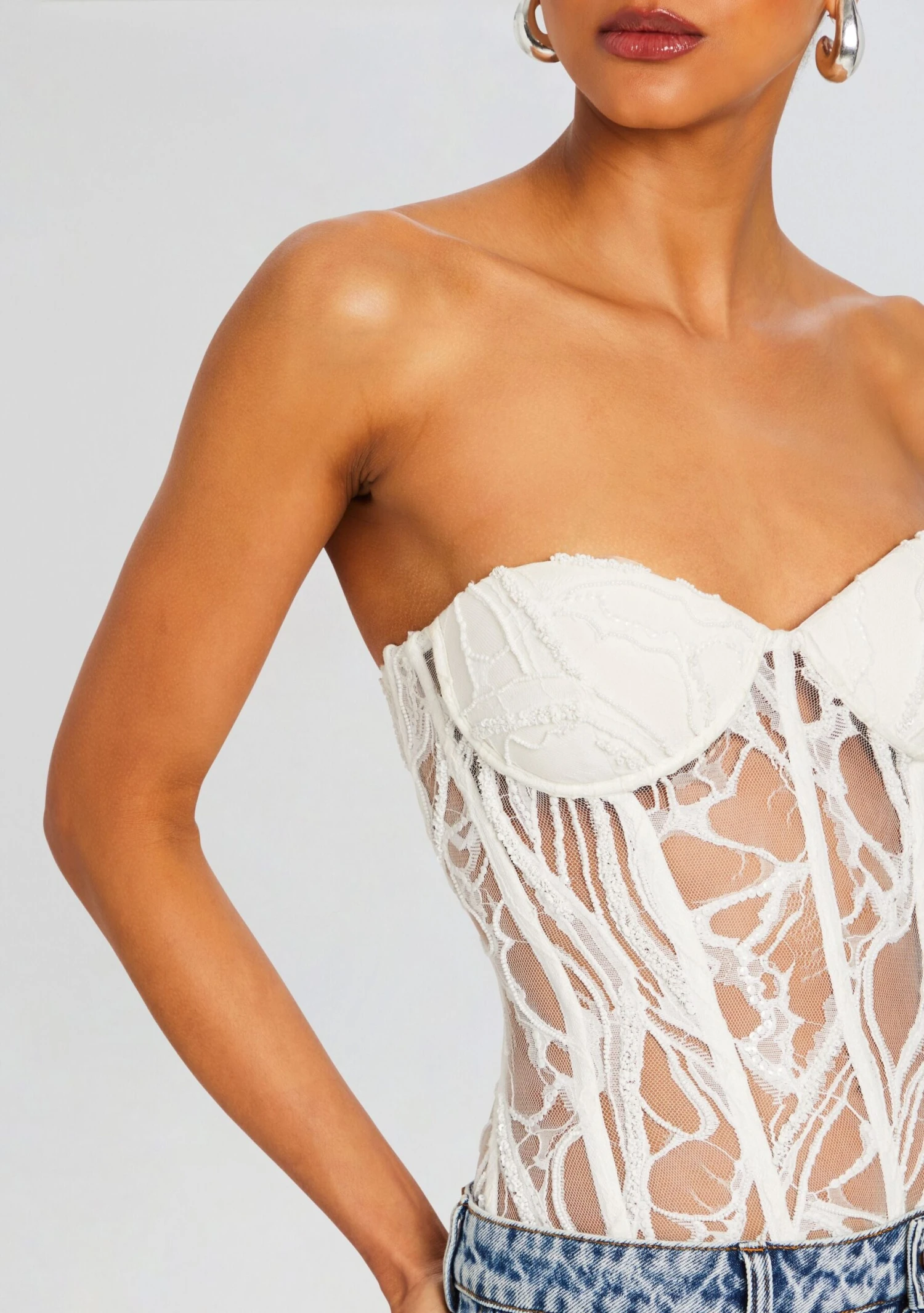 Solene Embellished Lace Top - Image 2