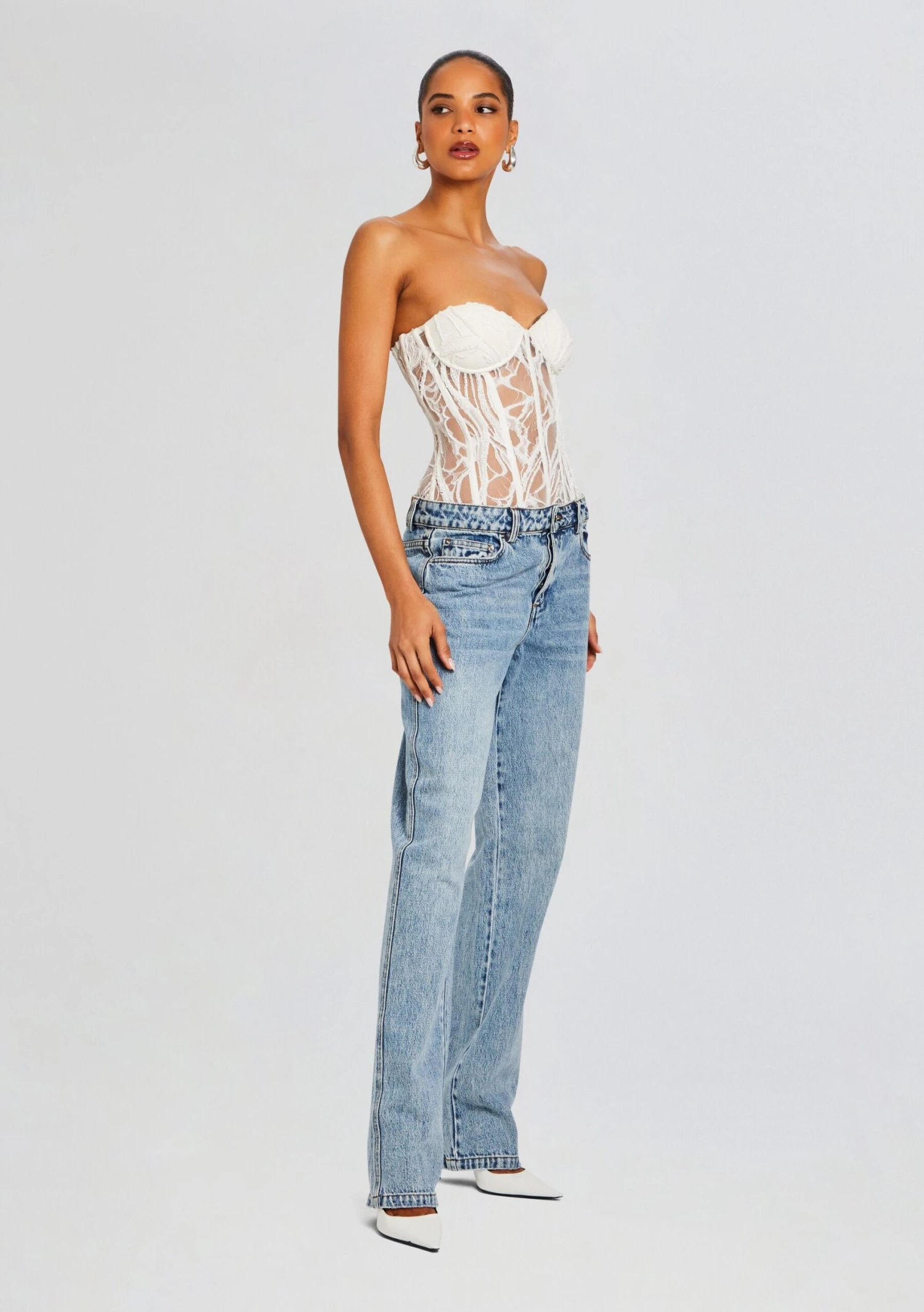 Solene Embellished Lace Top - Image 3