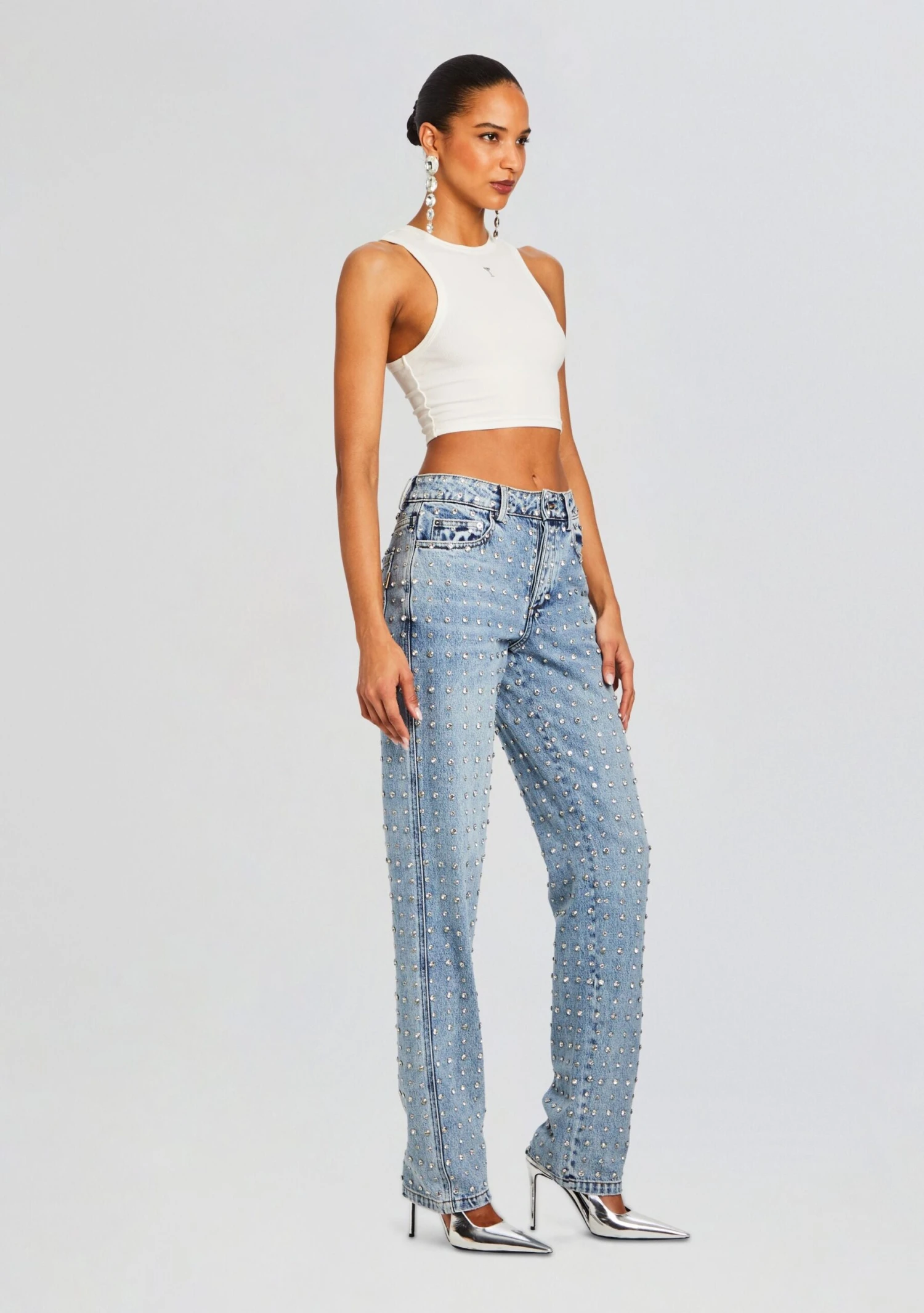 Vero Embellished Denim Pant - Image 3
